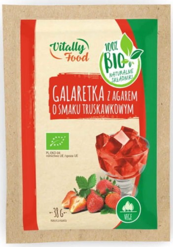 Galaretka bio z agarem o smaku truskawkowym 38g Vitally Food