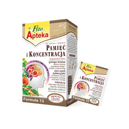 Herbatka ziołowa Pamięć i Koncentracja Fito Apteka 40g (20x2g) Malwa